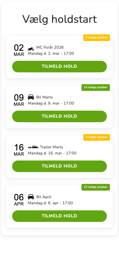 Elev vælger holdstart