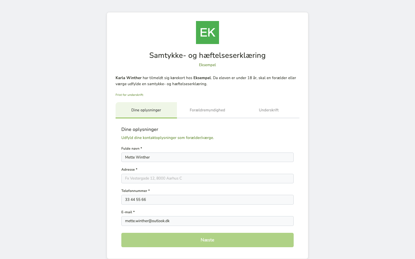 MitID samtykkeerklæring i DriveLogger